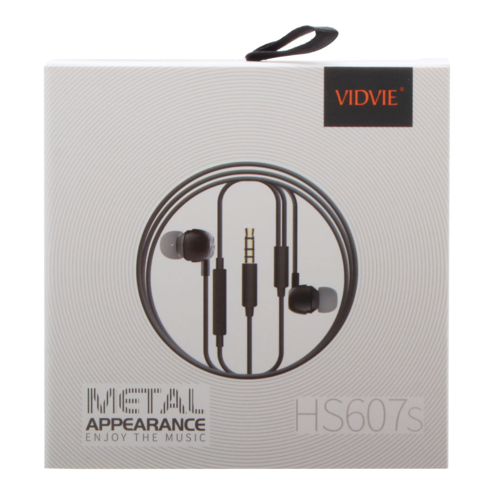 Наушники Vidvie HS607s вакуумные с микрофоном, кнопкой ответа, регулятором громкости черные