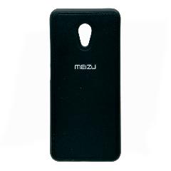 Накладка Meizu MX6 резиновая под кожу с логотипом черная