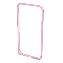 Бампер на iPhone 6/6S металлический с угловым замком розовый