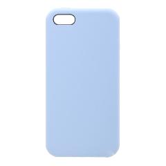 Накладка iPhone 5/5S/SE Silicone Case прорезиненная нежно-голубая