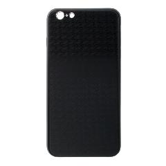 Накладка iPhone 6/6S Plus силиконовая с металлической вставкой карбон черная