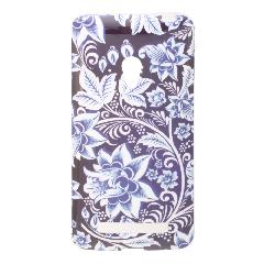 Накладка Asus Zenfone 5/A500CG силиконовая рисунки Цветы голубая