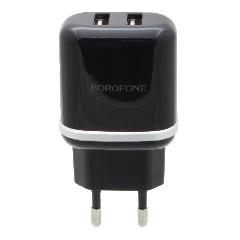 СЗУ с 2 USB выходами 2,4A Borofone BA25A черная
