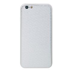 Накладка iPhone 6/6S силиконовая с металл вставкой карбон серебро
