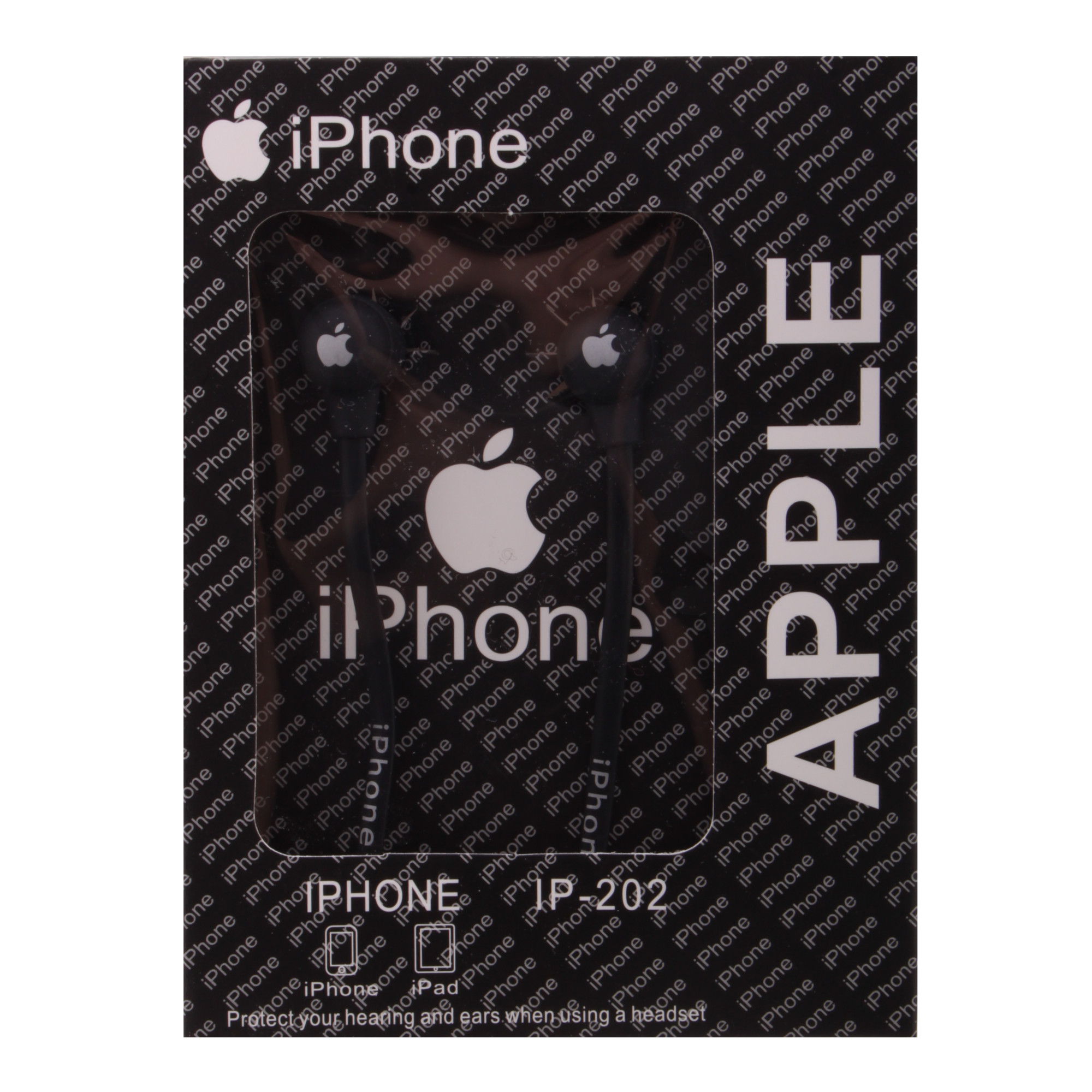 Наушники iPhone IP-202 вакуумные черные