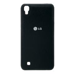 Накладка LG X Power/K220DS резиновая под кожу с логотипом черная