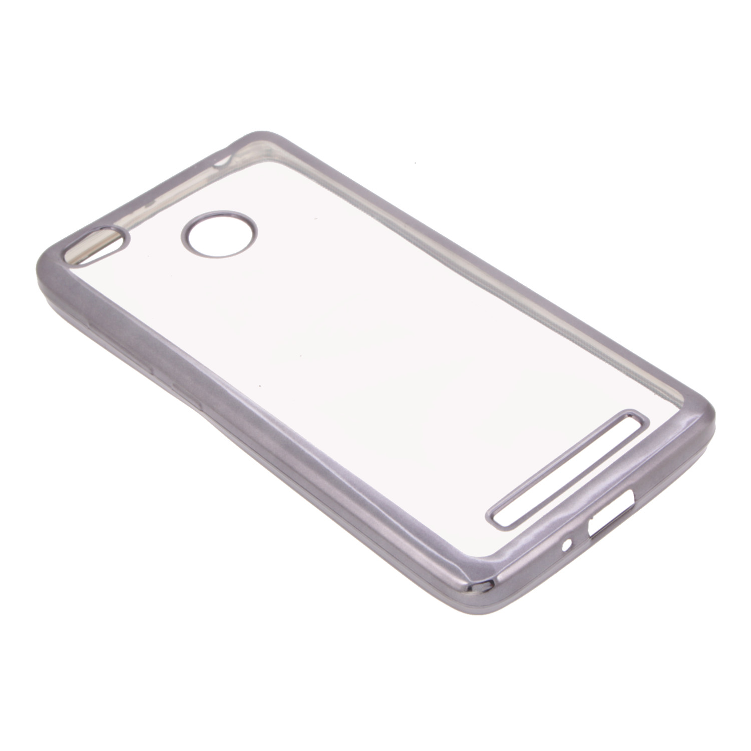 Накладка Meizu Note 3 Pro силиконовая прозрачная с хромированным бампером графит