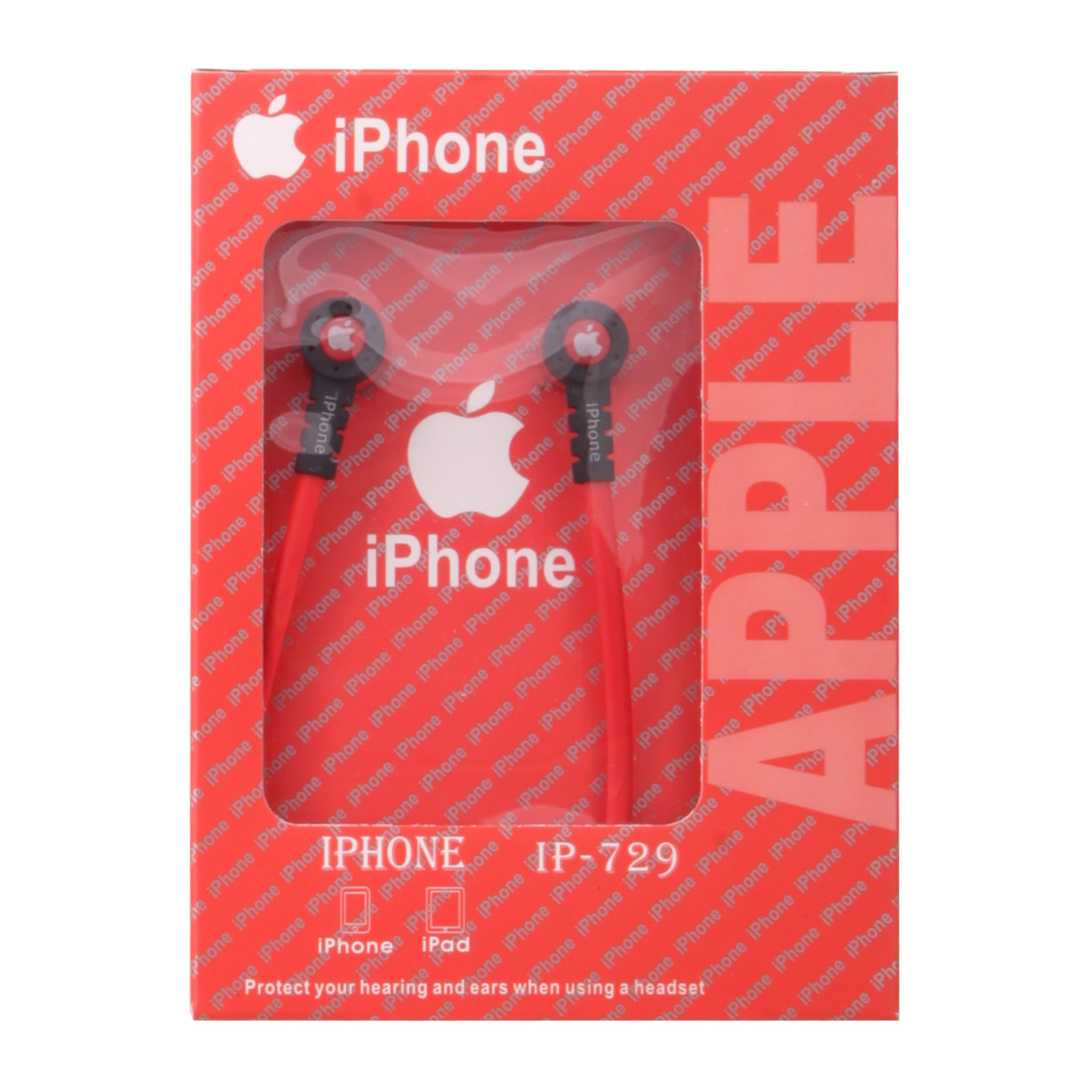 Наушники iPhone IP-729 вакуумные красные