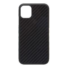 Накладка iPhone 11 пластиковая с резиновым бампером карбон черная