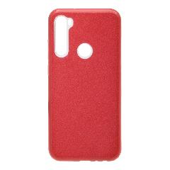 Накладка Xiaomi Redmi Note 8T силиконовая с пластиковой вставкой блестящая красная
