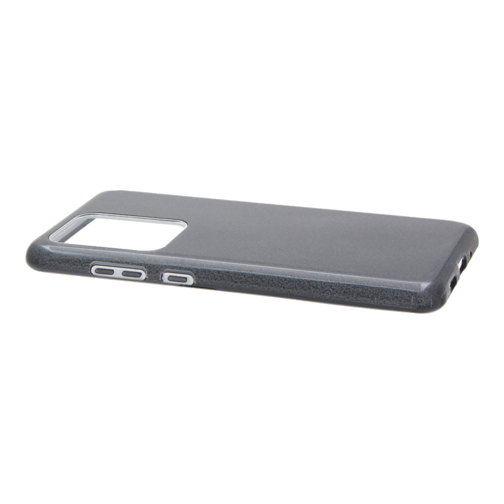 Накладка Samsung G988F/S20 Ultra силиконовая с пластиковой вставкой блестящая черная