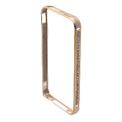 Бампер на iPhone 4/4G/4S металлический со стразами золото