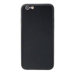 Накладка iPhone 6/6S силиконовая с металл вставкой карбон черная
