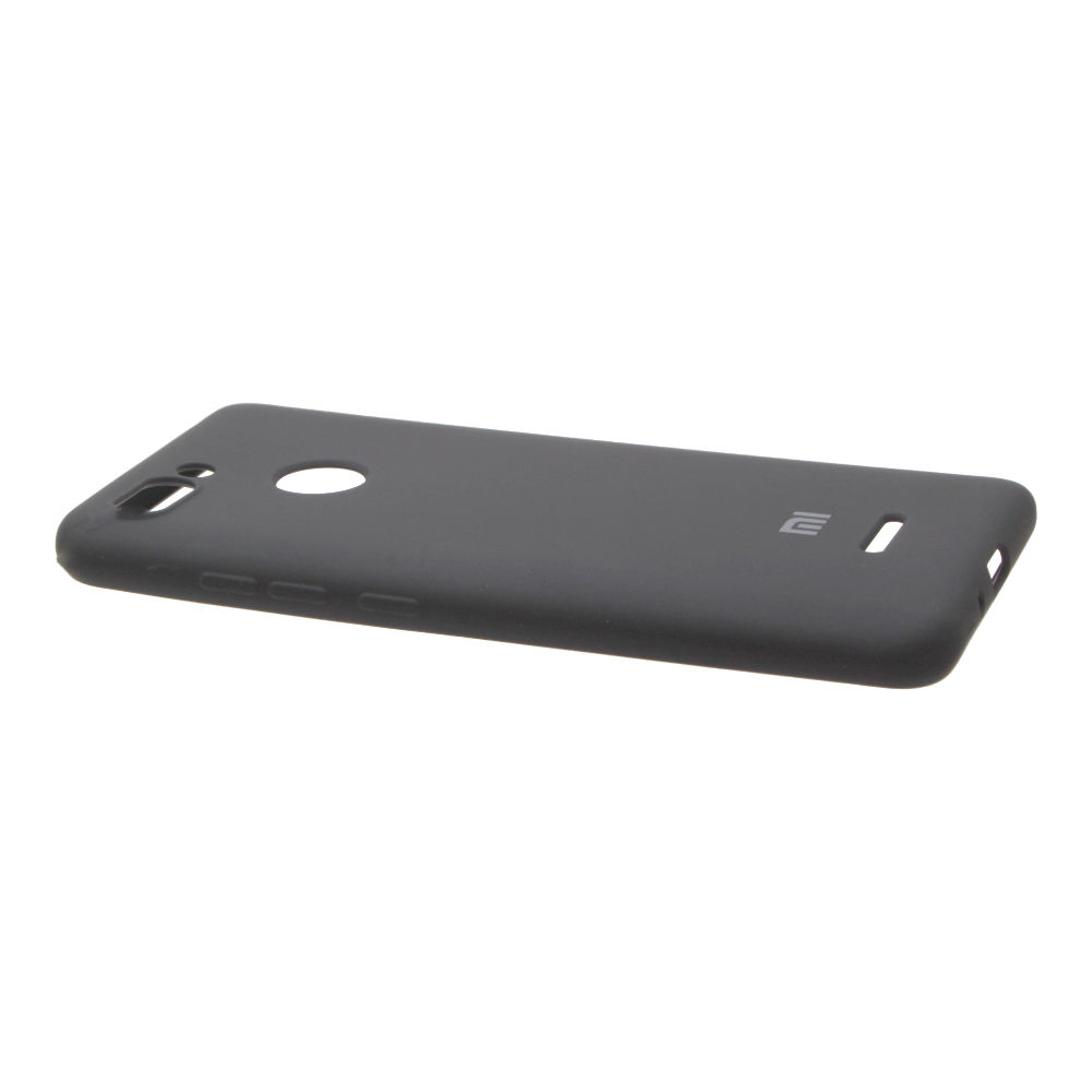 Накладка Xiaomi Redmi 6 резиновая матовая Soft touch с логотипом черная