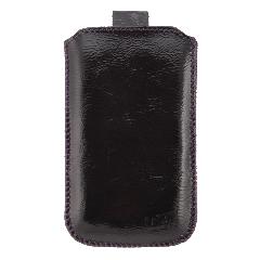 Футляр AA для Nokia E71 кожа черная глянец с фиолетовой отстрочкой