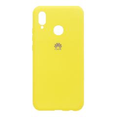 Накладка Huawei P20 Lite резиновая матовая Soft touch с логотипом желтая