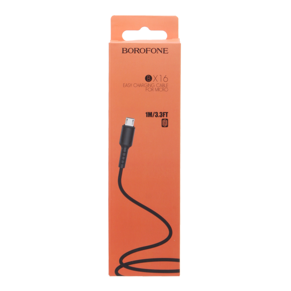 Кабель micro USB Borofone BX16 черный 1000 мм
