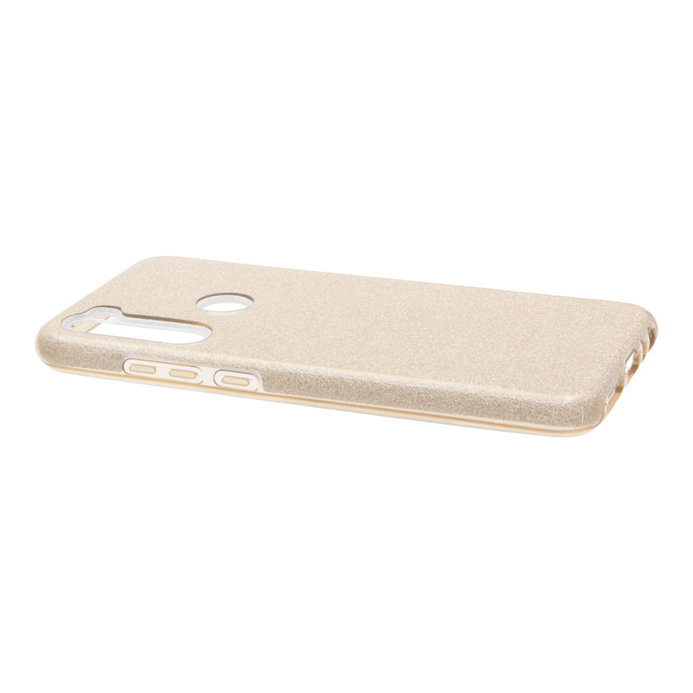 Накладка Xiaomi Redmi Note 8T силиконовая с пластиковой вставкой блестящая золото