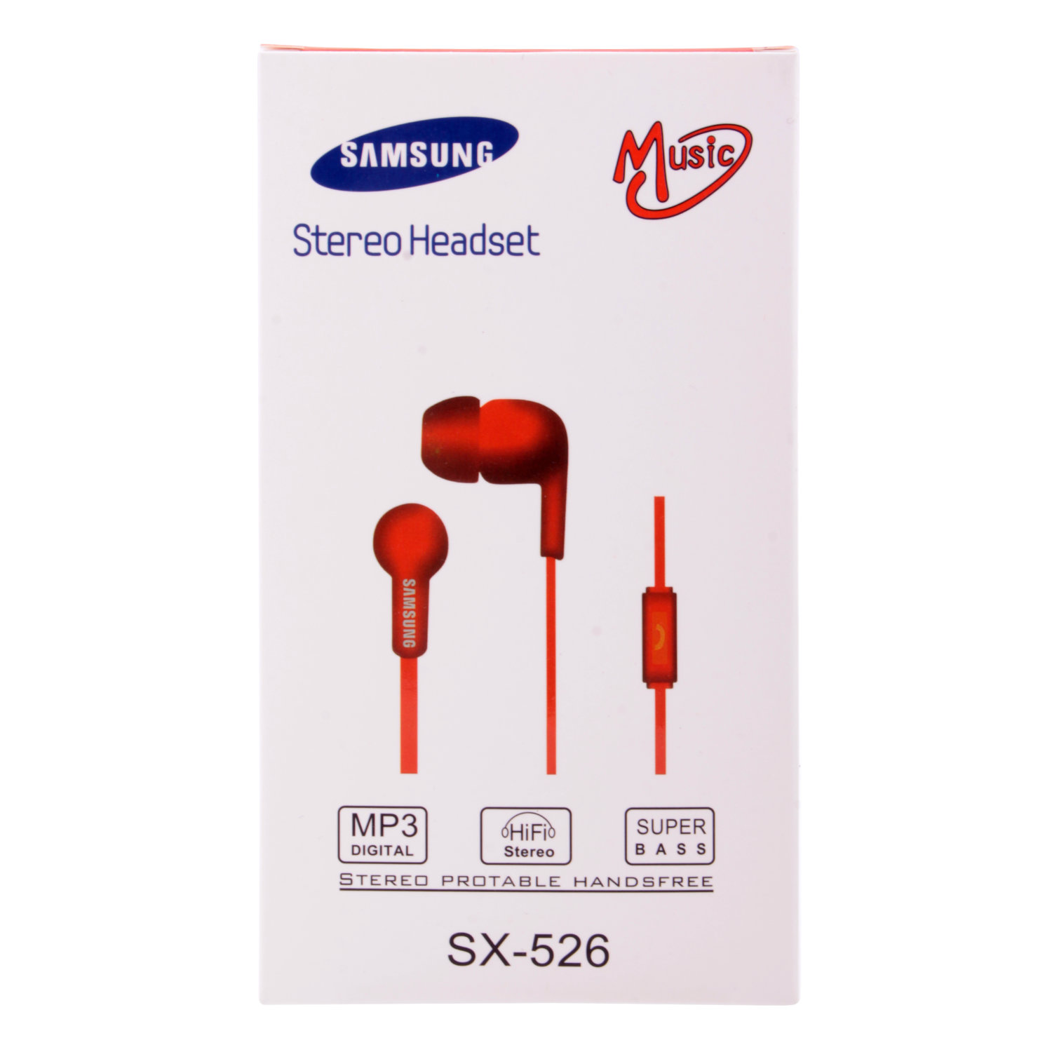 Наушники Samsung SX-526 вакуумные с микрофоном красные 