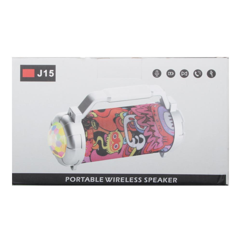 Стереоколонка Bluetooth CHARGE J15 USB, Micro SD, FM, AUX, черная