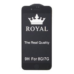 Закаленное стекло iPhone 7/8 3D черное 9H Royal в тех.пакете