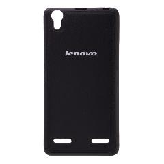 Накладка Lenovo A6000/A6010 резиновая под кожу с логотипом черная