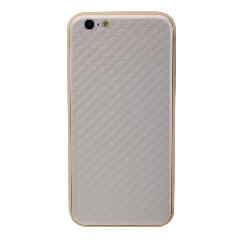 Накладка iPhone 6/6S силиконовая с металл вставкой карбон золото
