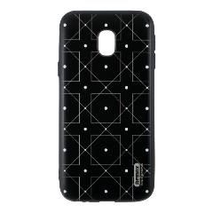 Накладка Samsung J3 2017/J330F пластиковая Remax полоски с точками черная