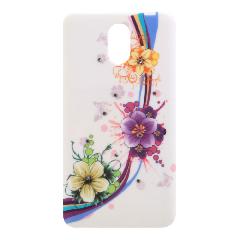 Накладка Lenovo Vibe P1m силиконовая рисунки со стразами Цветы с полосками на белом фоне
