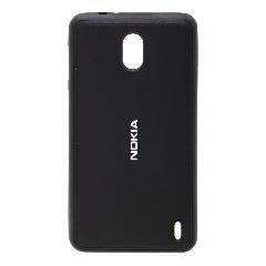 Накладка Nokia 2 2017 резиновая под кожу с логотипом черная