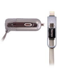 АЗУ 2 в 1 для Lightning 8-pin/Micro USB 3,4A + USB выход Remax RC-C103 серебро