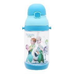 Бутылка для воды пластиковая с трубочкой 400 мл T7001 Frozen fever голубая
