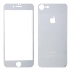 Закаленное стекло iPhone 7/8 двуст зеркальное серебро