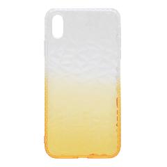 Накладка iPhone XS Max силиконовая прозрачная Омбре абстракция желтая