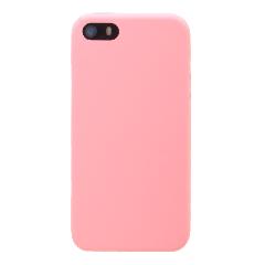 Накладка iPhone 5/5S/SE Silicone Case прорезиненная розовая