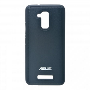 Накладка Asus Zenfone 3 Max/ZC520TL резиновая под кожу с логотипом черная