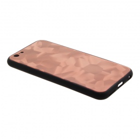 Накладка iPhone 6/6S пластиковая с резиновым бампером стеклянная Геометрическая абстракция бронза