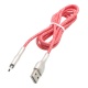 Кабель micro USB Hoco U59 текстильный с индикацией красный 1200 мм