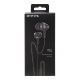Наушники Borofone BM22 вакуумные с микрофоном черные