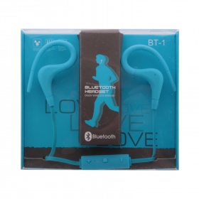 Наушники Bluetooth вакуумные Kipa BT-1 с заушинами и микрофоном синие