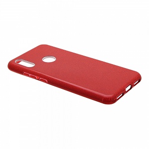 Накладка Huawei Honor 8A/Y6 2019 силиконовая с пластиковой вставкой блестящая красная