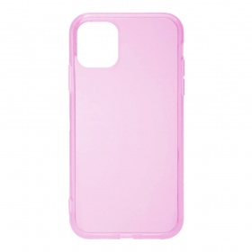 Накладка iPhone 11 Silicone Case силиконовая прозрачная розовая