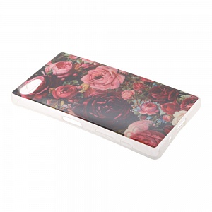 Накладка Sony Z5 mini силиконовая рисунки Цветы розы красные