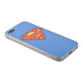 Накладка iPhone 5/5S/SE силиконовая рисунки Superman синяя