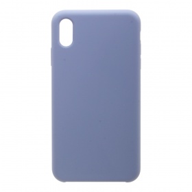Накладка iPhone XS Max Silicone Case прорезиненная серо-синяя