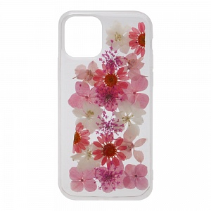 Накладка iPhone 11 Pro силиконовая прозрачная рисунки Настоящие Цветы в ассортименте