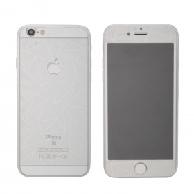 Закаленное стекло iPhone 6/6S двуст узоры серебро Glass