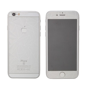 Закаленное стекло iPhone 6/6S двуст узоры серебро Glass