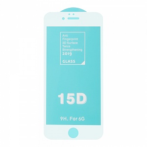 Закаленное стекло iPhone 6/6S 15D белое