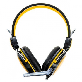 Наушники Classix CV-995  с рег.гром, микроф, черно-желтые, 2.3 м